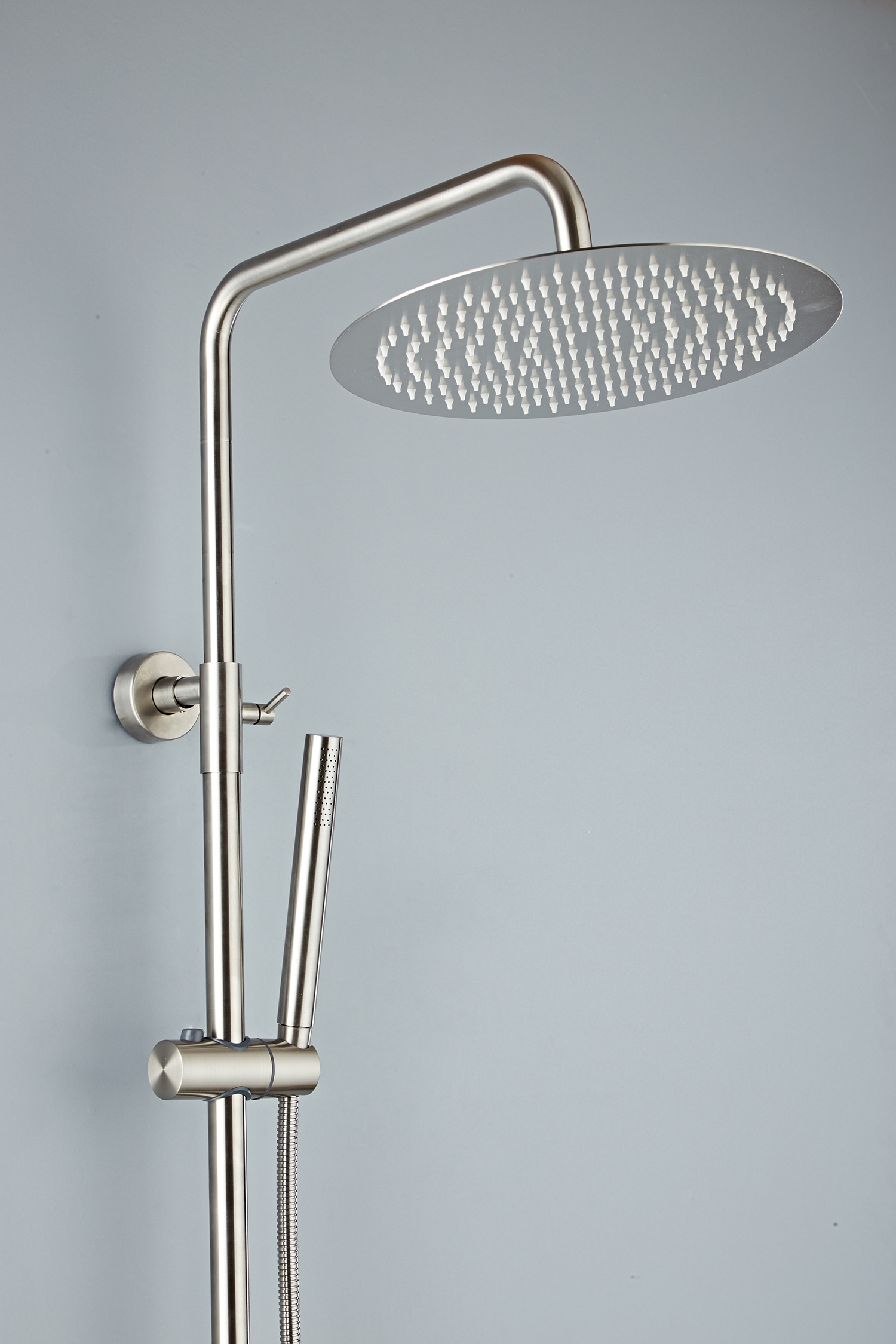 Saniclear Exclusive volledig 304 RVS regendouche opbouw 30cm met staafhanddouche