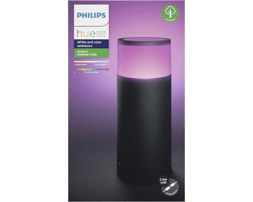 Philips Hue LED Sokkellamp Uitbreiding Calla White & Color Ambiance H 25,2 cm Zwart - Compatibel met SMART HOME van Hornbach