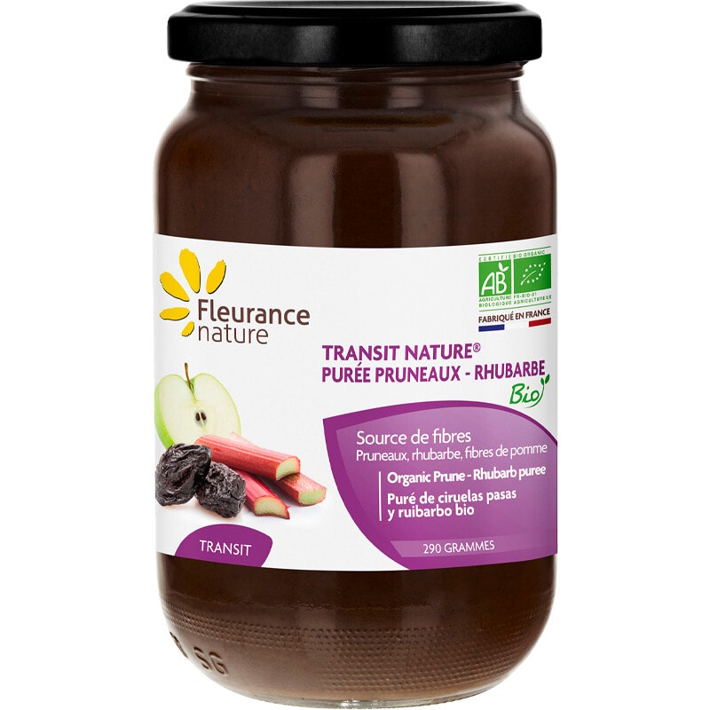 Purée de pruneaux & rhubarbe bio - Transit - 290 g