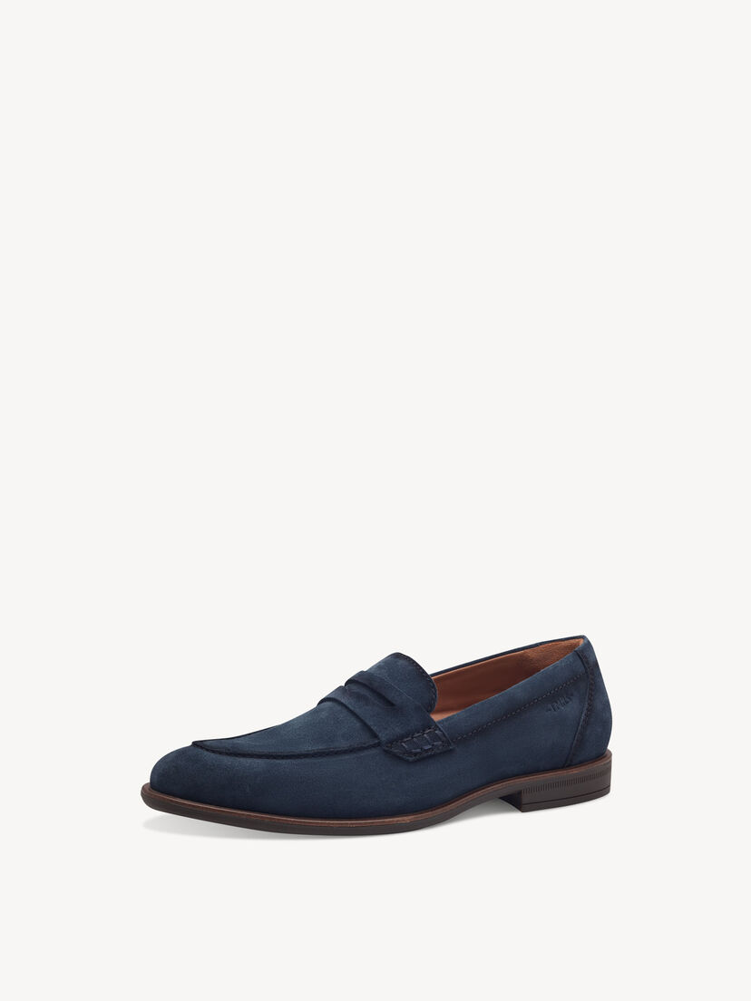 Leren Instappers - blauw