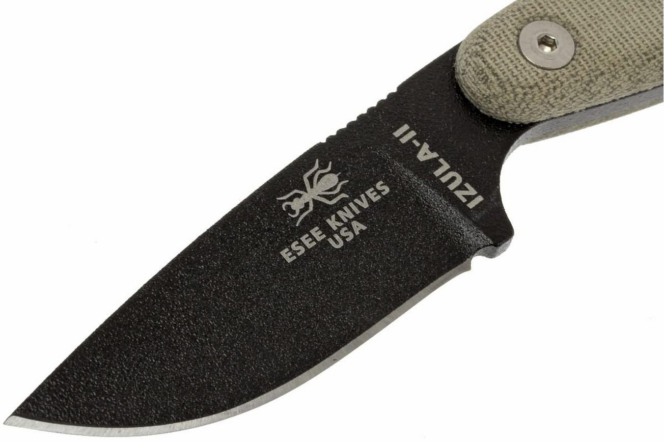 ESEE Izula II black IZULA-II-B survivalmes met zwarte schede   riemclip