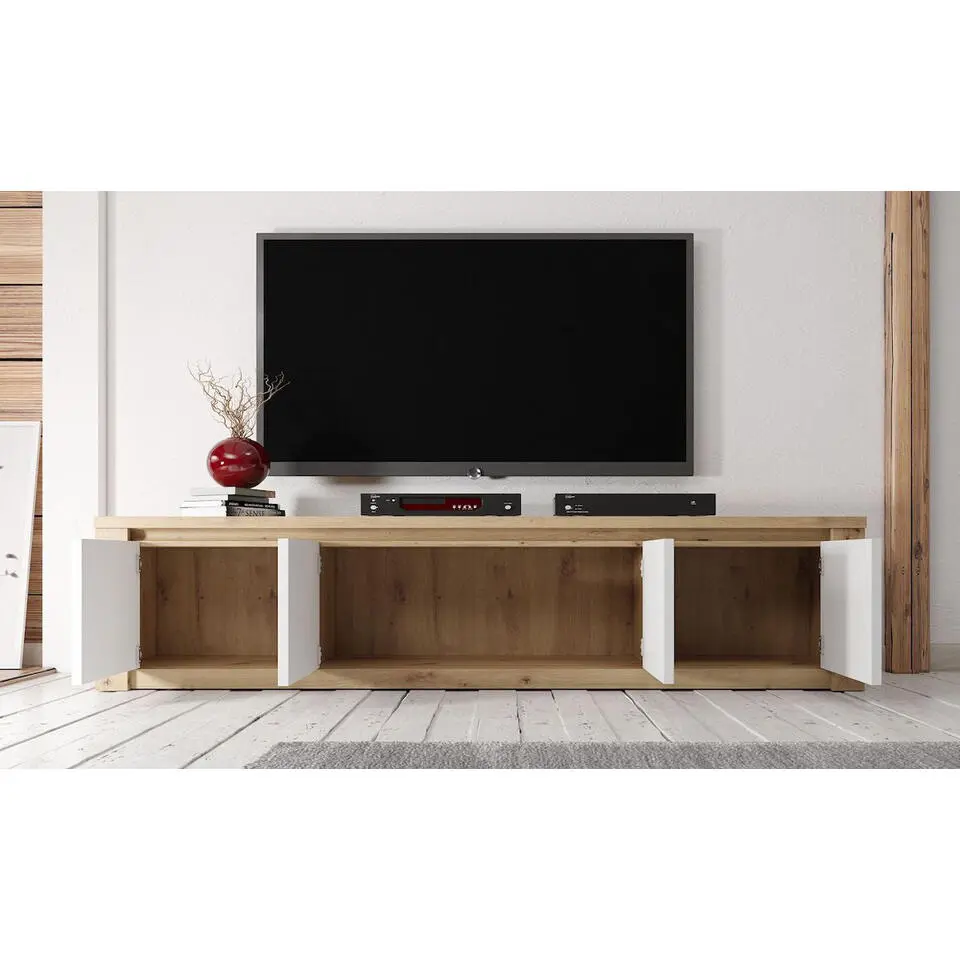 Meubella - TV-Meubel Melody - Wit - Eiken - 170 cm