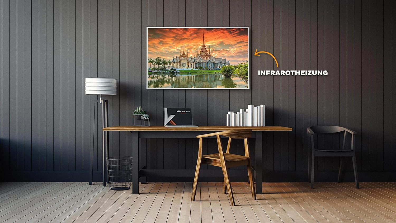 Könighaus Infrarot Bildheizung ✓ HD Qualität mit 5 Jahre Garantie ✓ Tolle Motive zur Auswahl ✓ Doppelter überhitzungsschutz ✓ inkl. Thermostat ✓ 1000W ✓ Motiv: 124. Bangkok Combodia