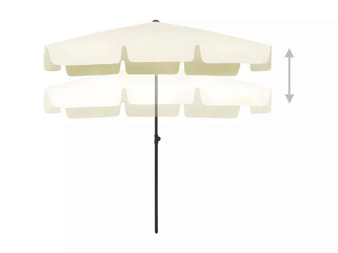 Parasol de plage jaune sable 200x125 cm