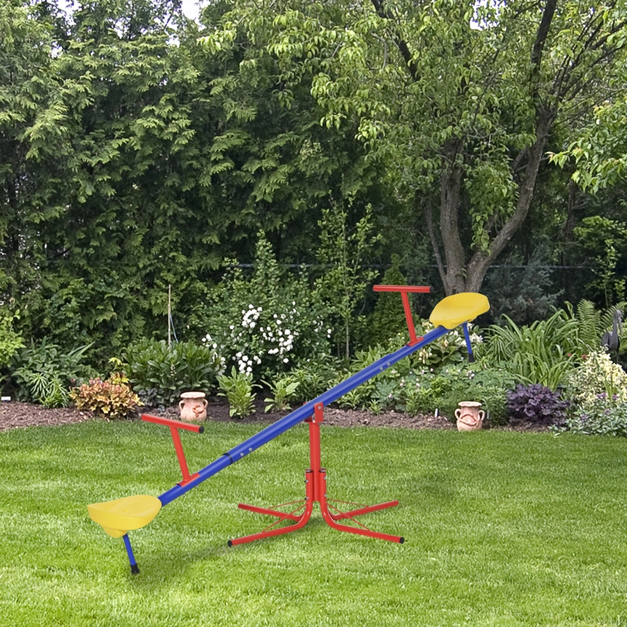 Outsunny Kinderwippe mit 360° Drehfunktion bunt