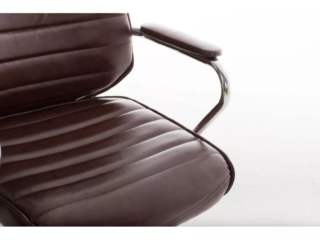 Chaise de bureau - Similicuir & Métal chromé - Bordeaux - Rako
