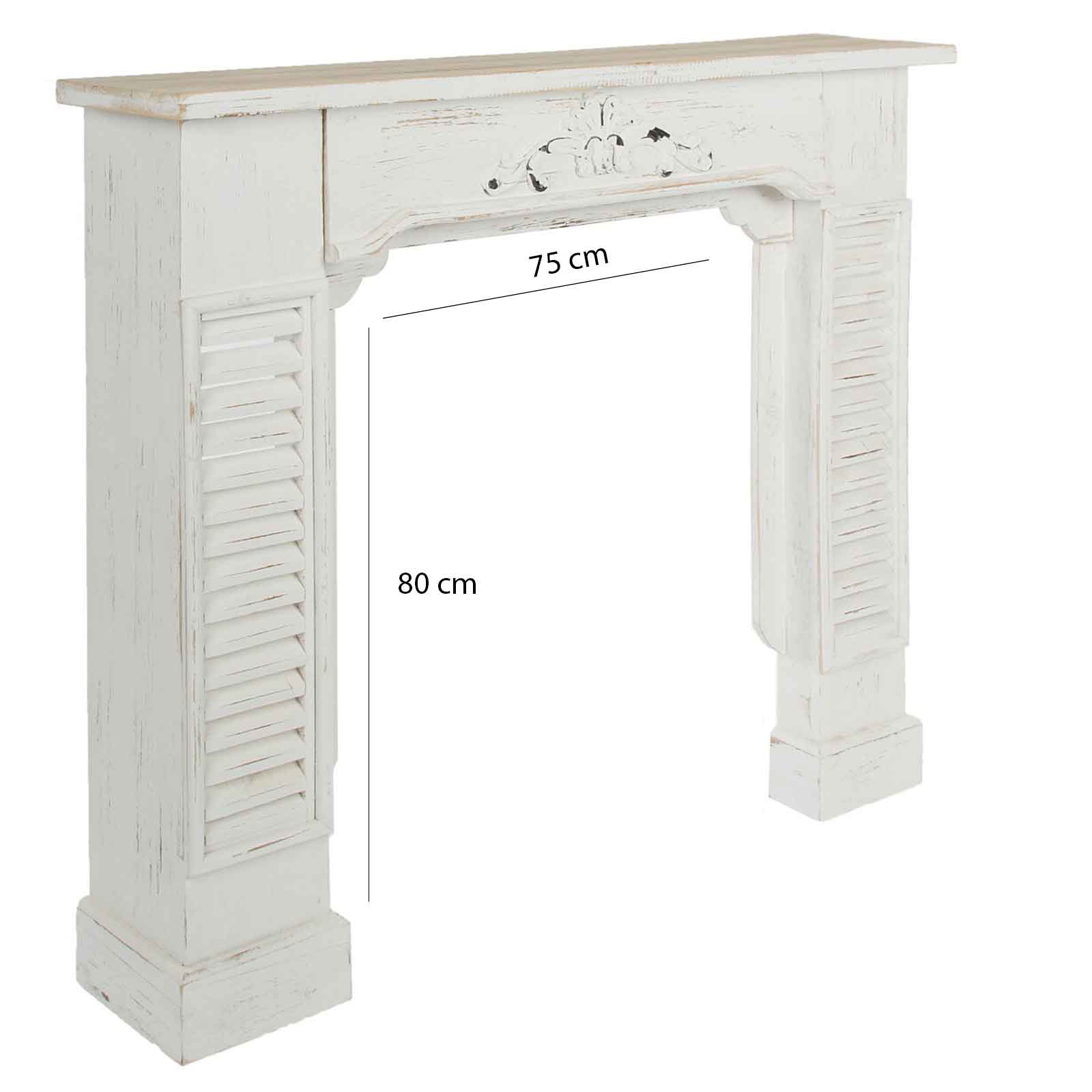 Kaminumrandung RAIK - weiß - Shabby Chic