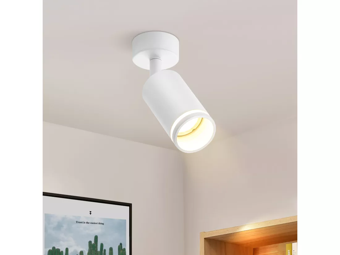 NETTLIFE Spot de plafond blanc 1 ampoulemoderne GU10 orientables intérieur métal