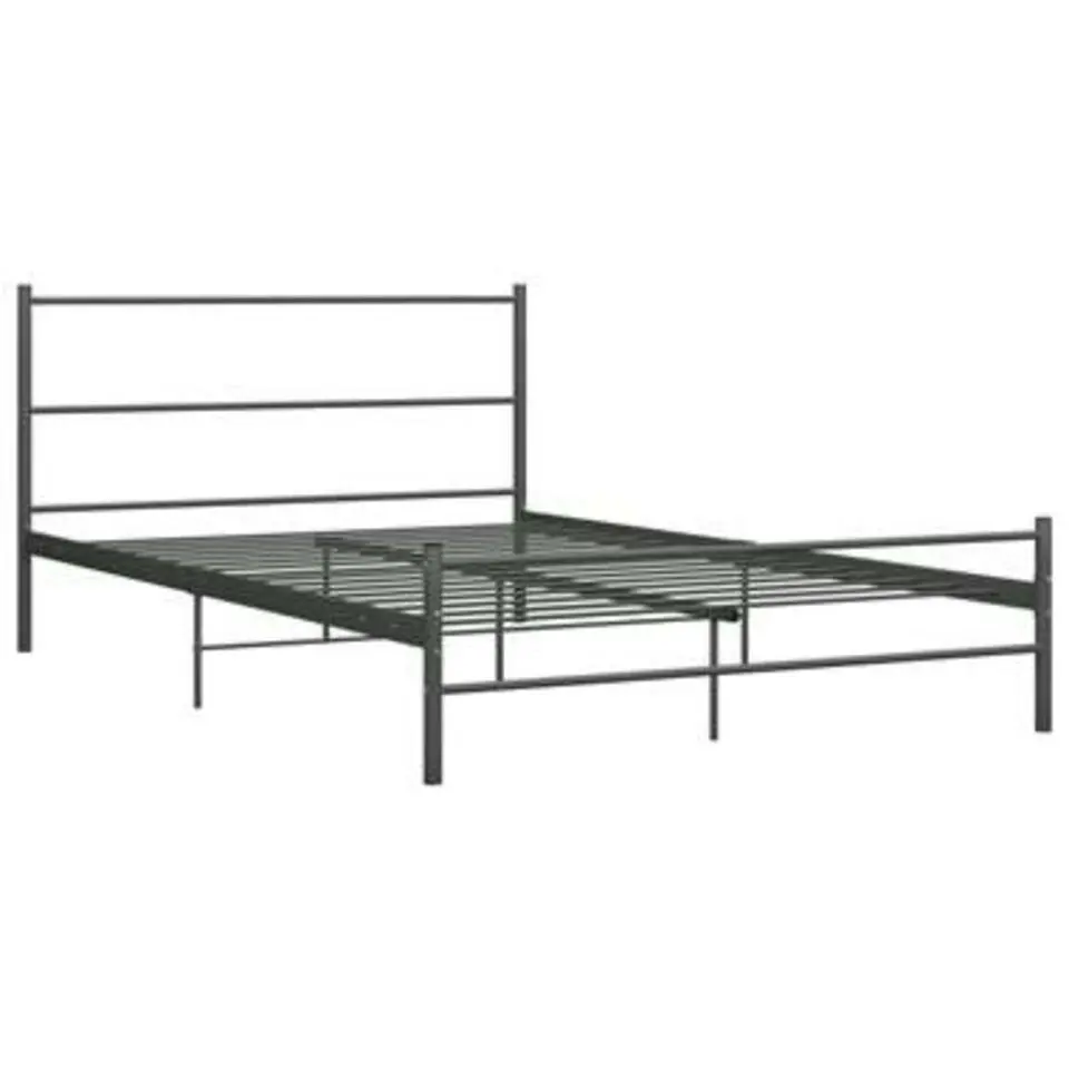 vidaXL - Tweepersoonbed - Grijs - Metaal - 160x200 cm