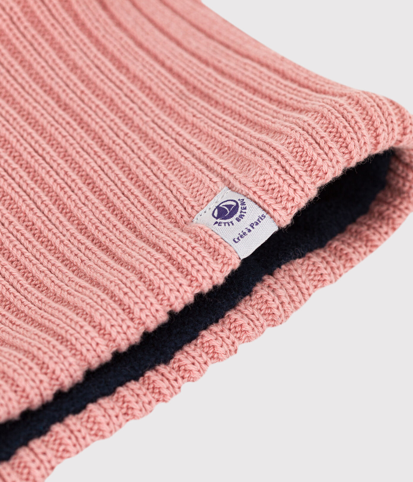 Snood bébé en tricot doublé en polaire recyclée