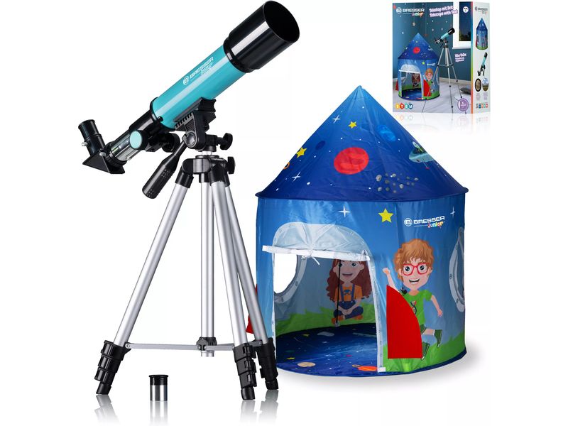 Bresser junior Linsenteleskop 50/360 mit Zelt Teleskop und Astro-Zelt in einem Set