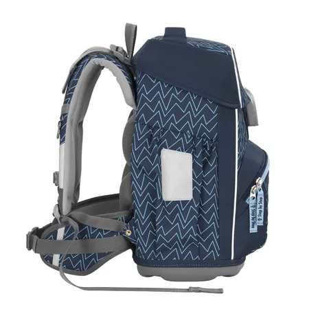 Step by Step BASIS Schulranzen-Set Blue Lines, 4-teilig