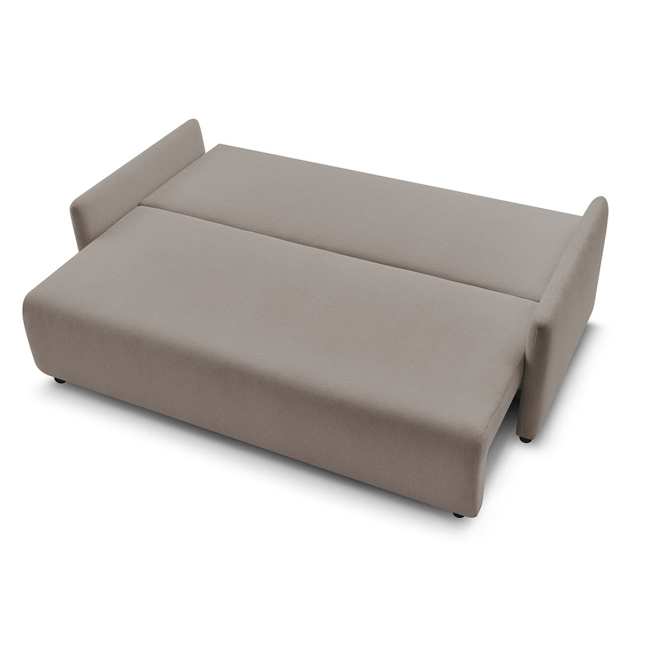 Bobochic Canapé droit convertible coffre marcel tissu lisse taupe - 211x100x86 cm