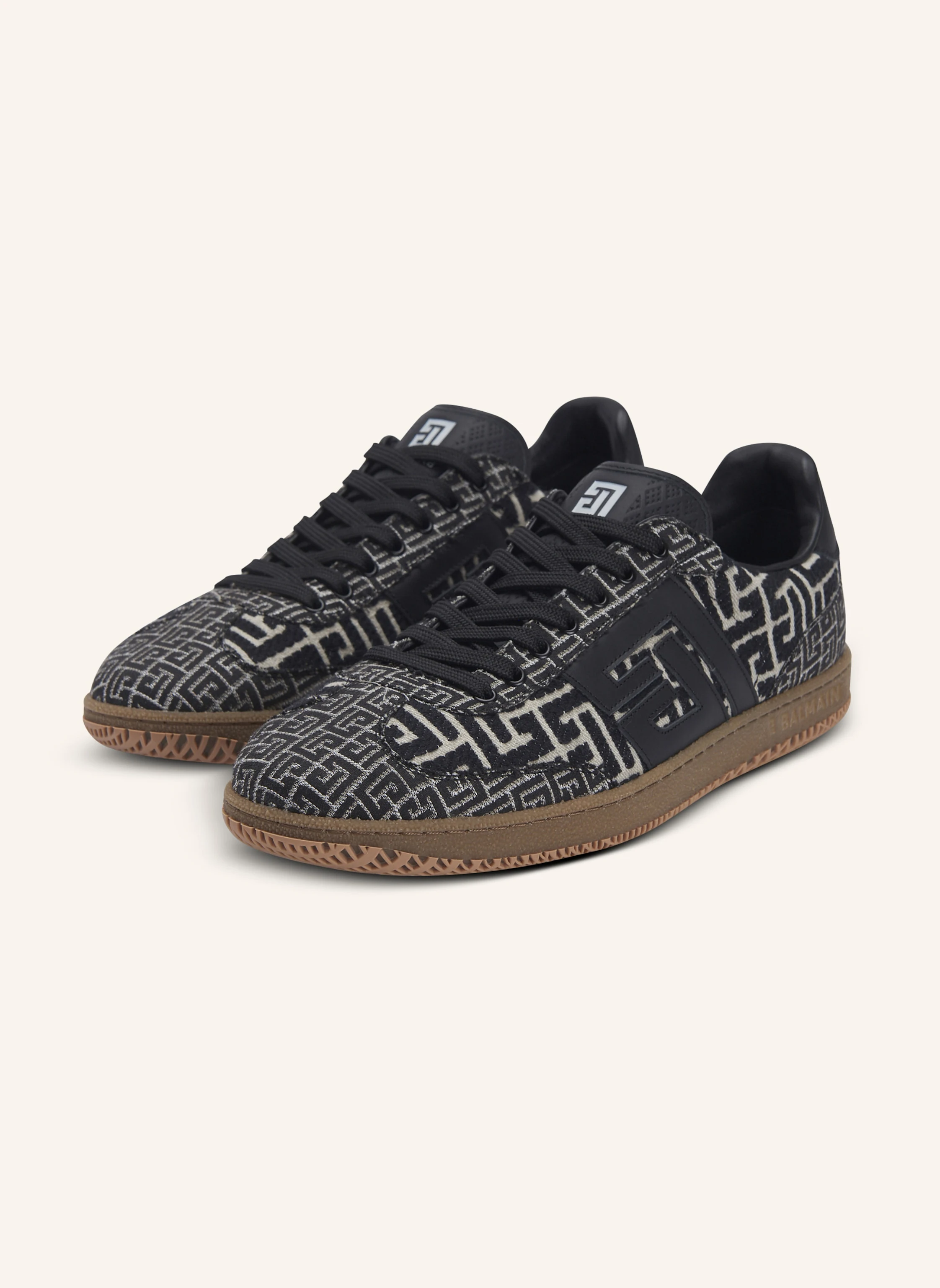 BALMAIN Sneakers Balmain Swan aus Jacquard mit PB Labyrinthe-Monogramm