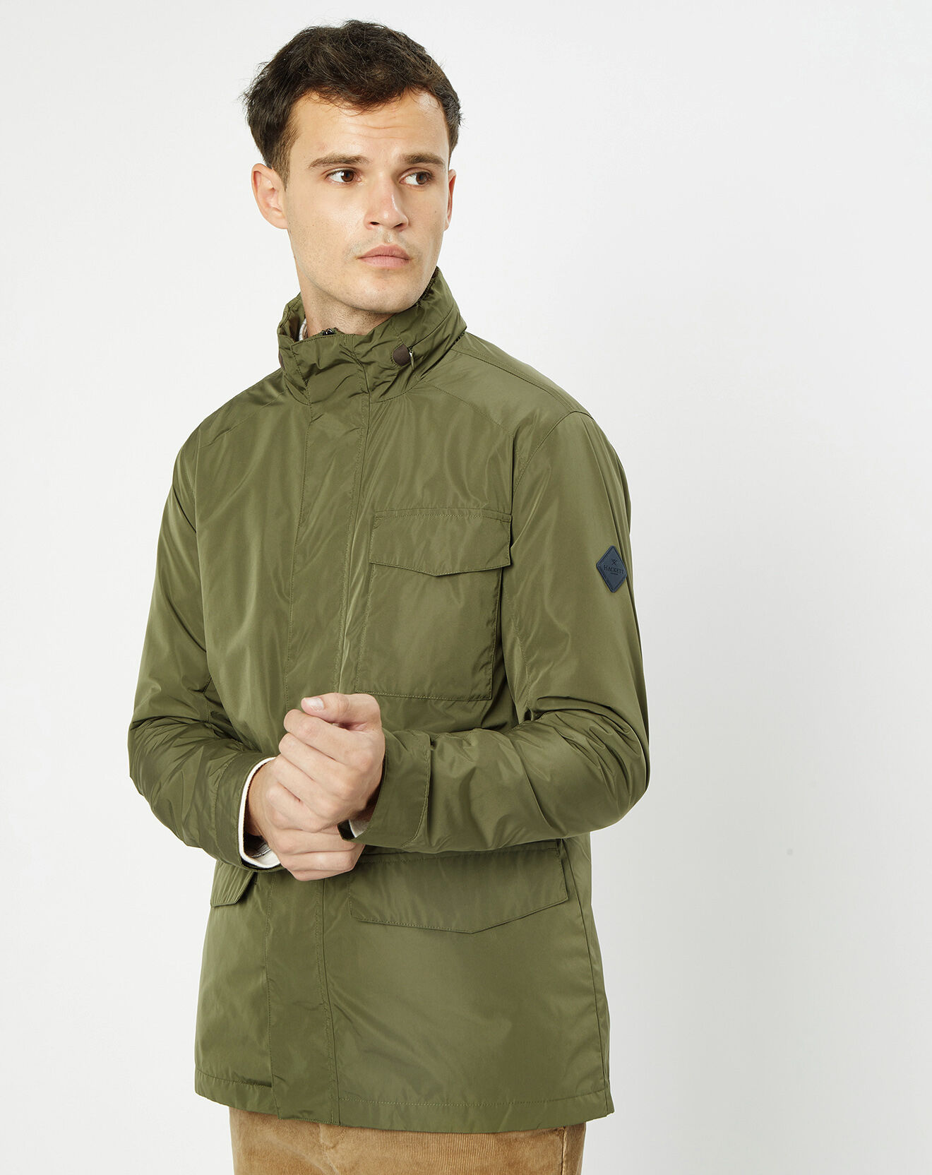 Hackett London Parka légère à capuche kaki