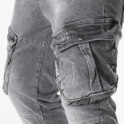 Pantalon Cargo Jean Skinny Gris