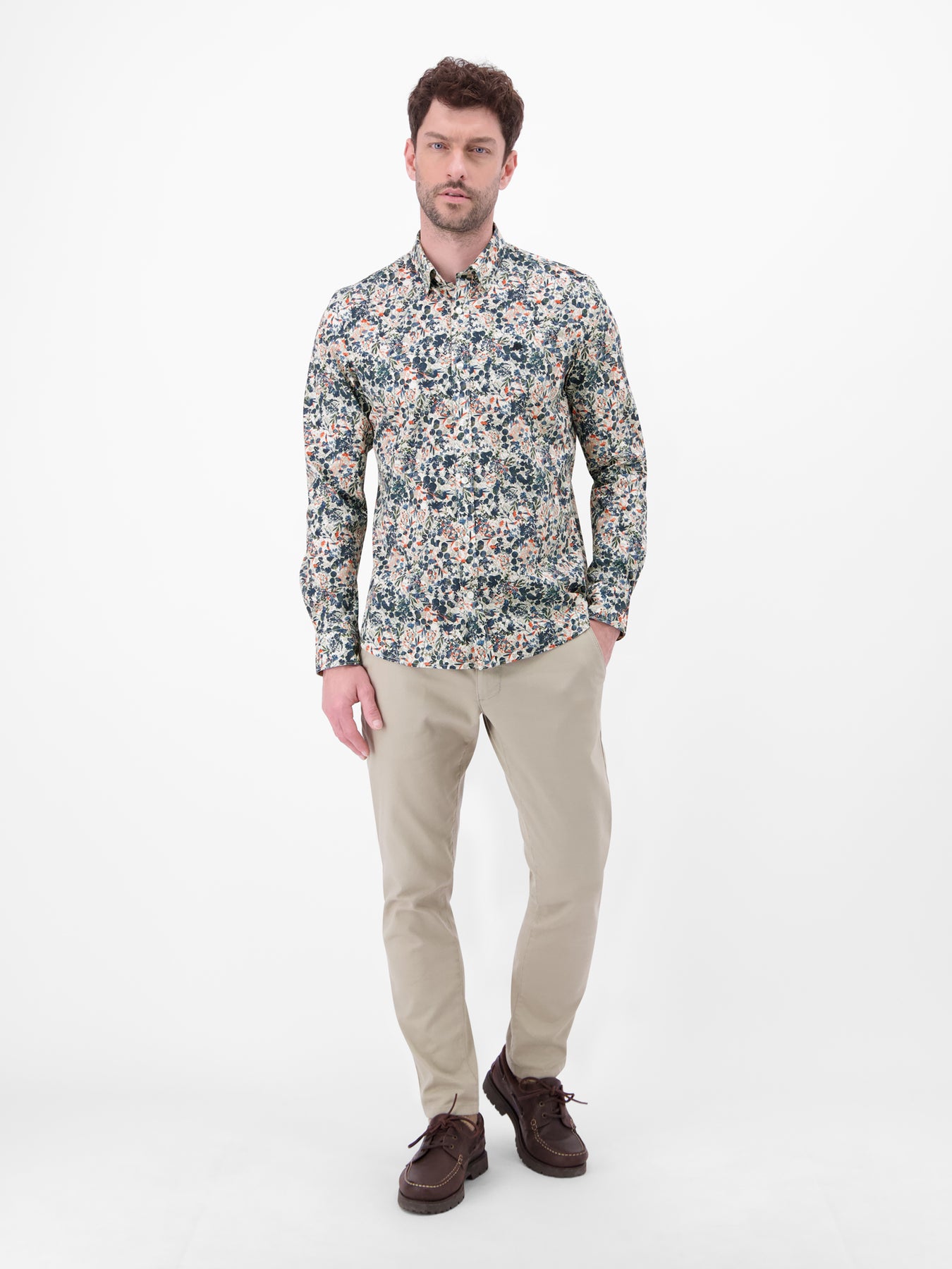 Langarmhemd mit floralem Alloverprint