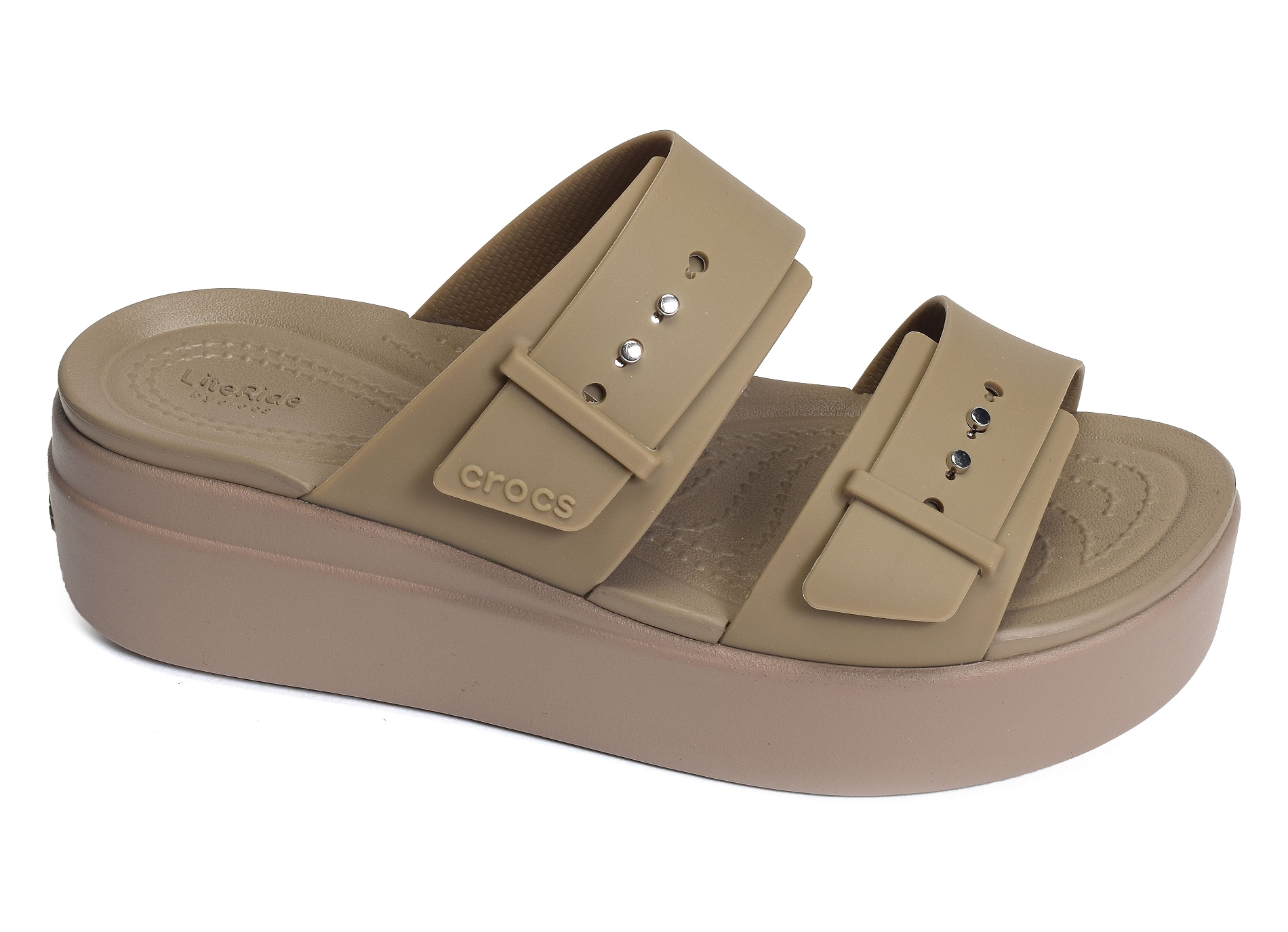 Brooklyn buckle low wedge kaki