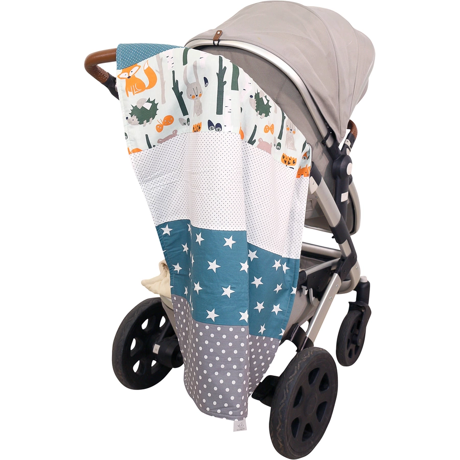 Ullenboom Babydecke & Kuscheldecke 70X100 cm Waldtiere Petrol