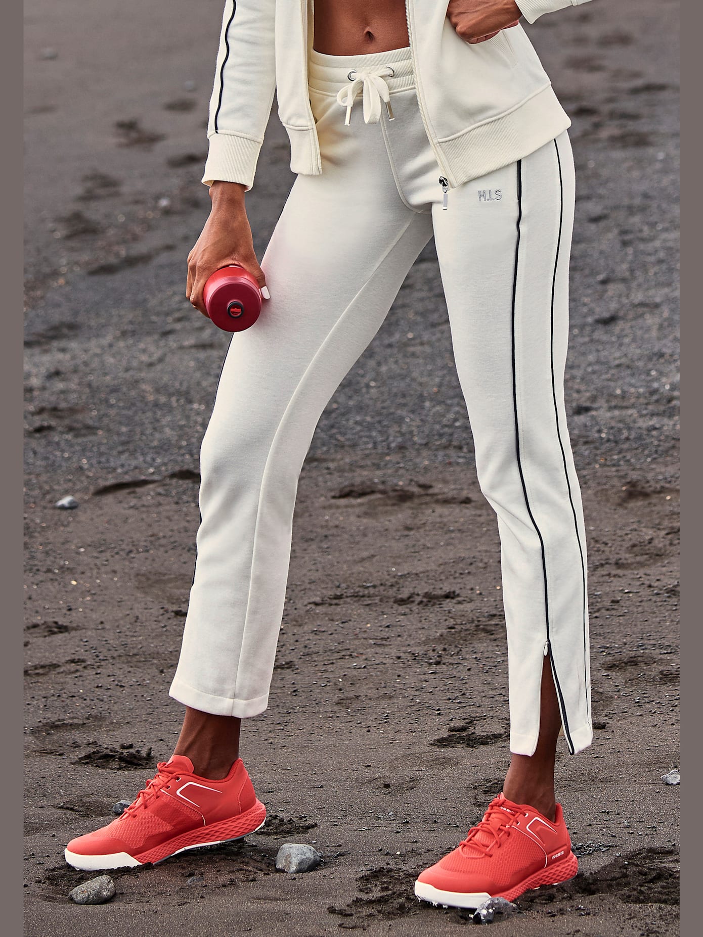 Pantalon molletonné pantalon détente confortable avec passepoil