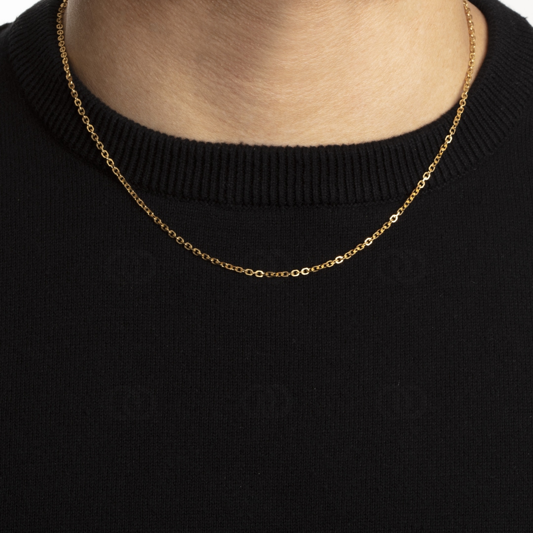 Spiegelankerkette 750/18 K Gelbgold 2.1mm