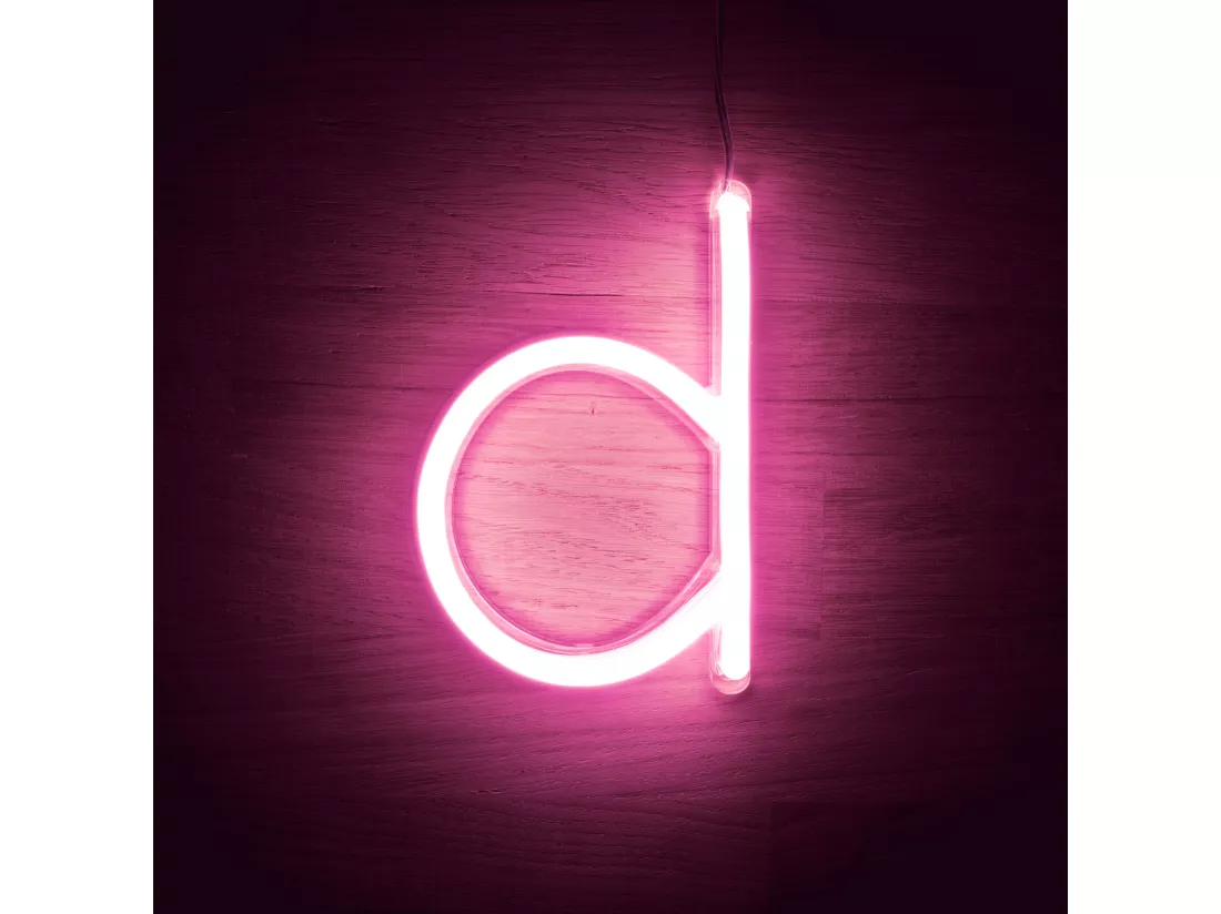 Lettres Néon LED Rose D Rose