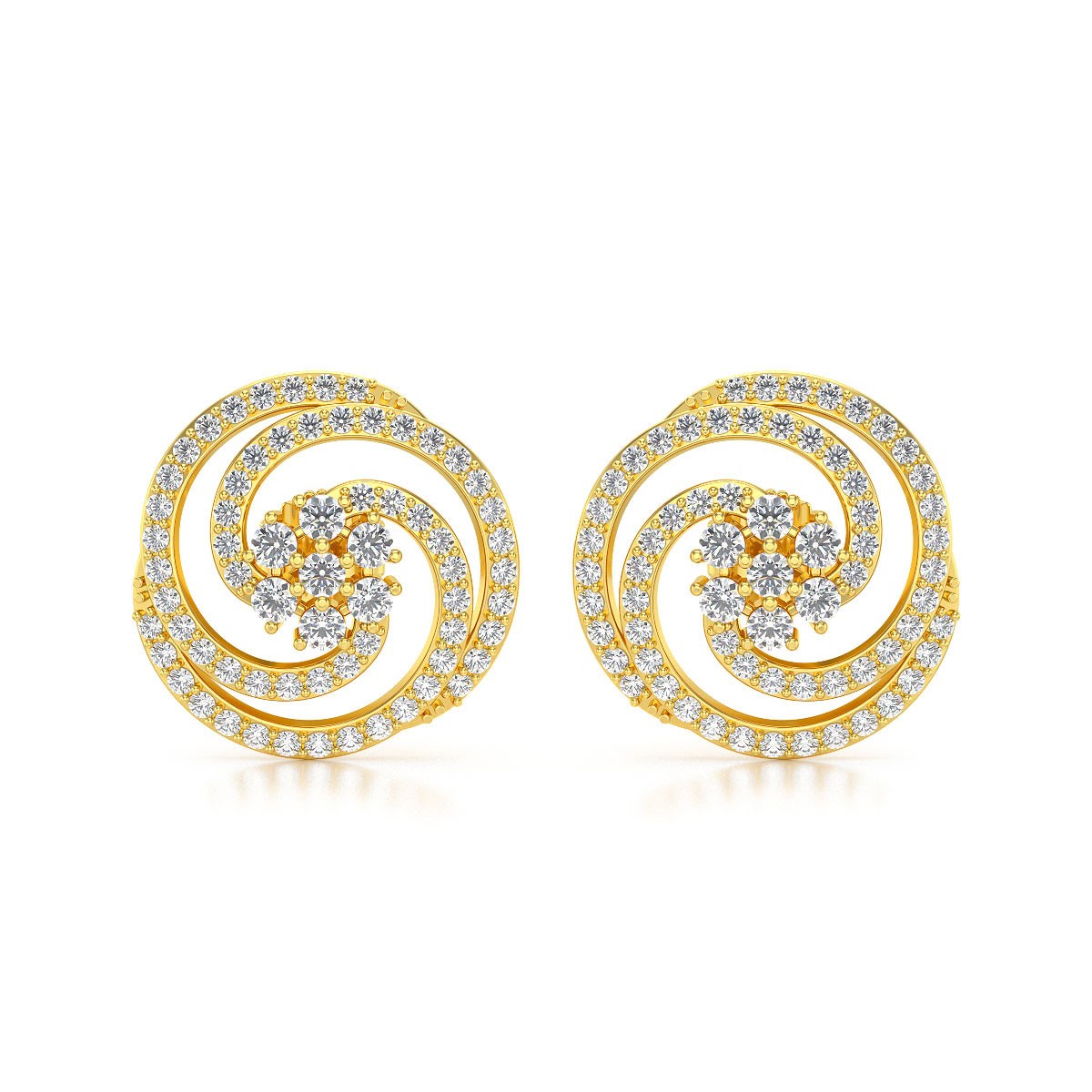 Boucles d'oreilles ADEN Or 585 Jaune Diamant 4.01grs
