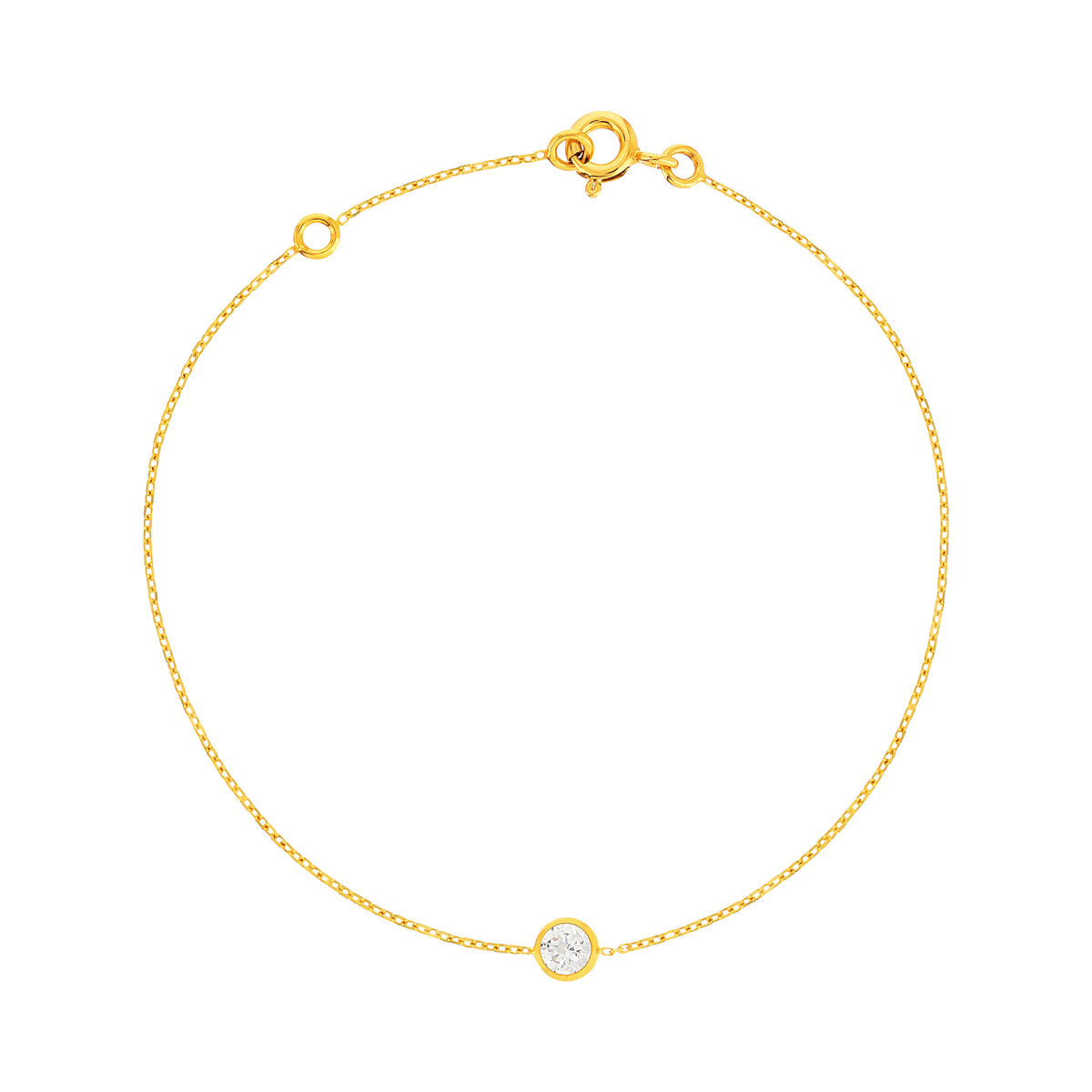 Bracelet or 375 jaune zirconia 18 cm