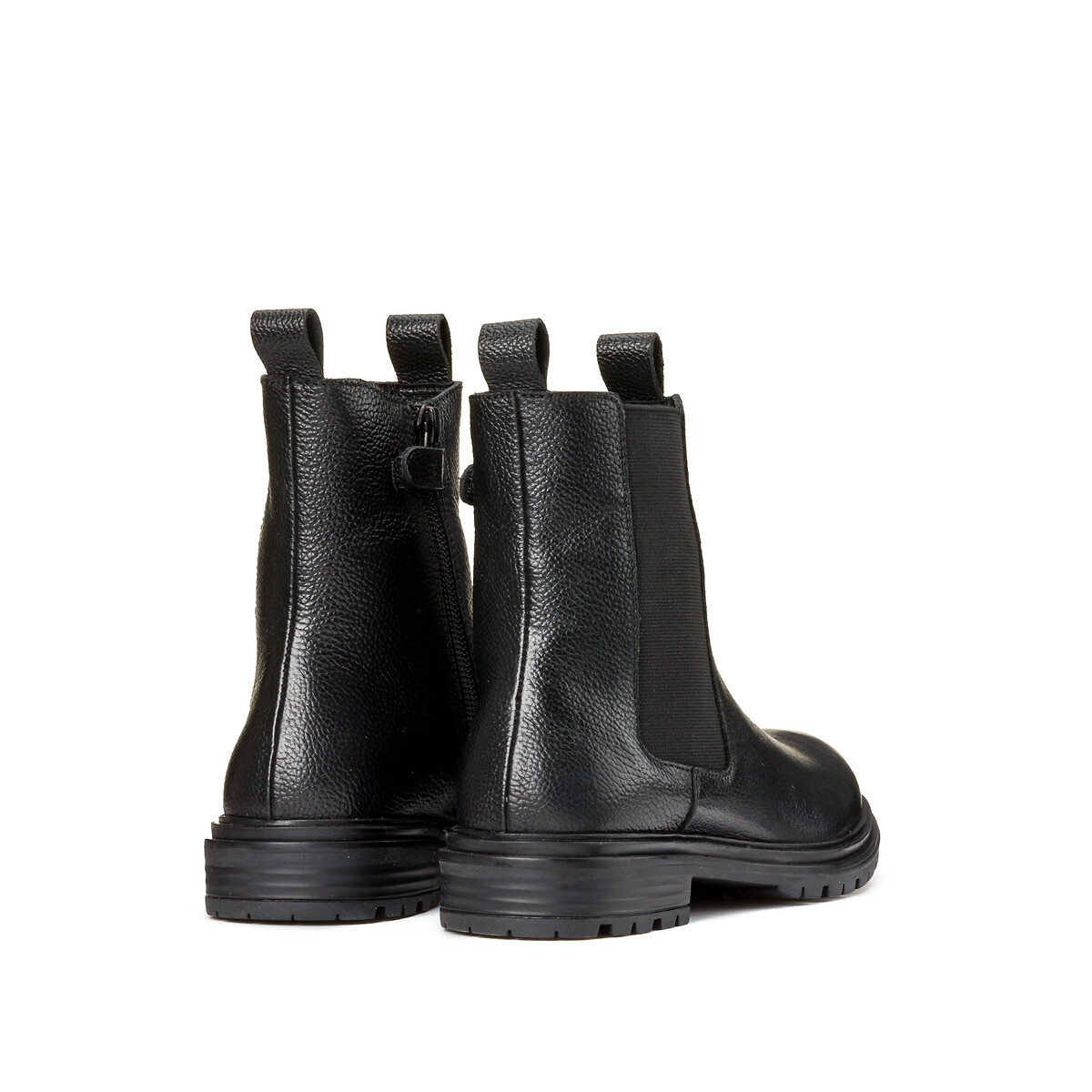 COLEÇÃO LA REDOUTE<br>Botas de cano curto em couro, com zíper