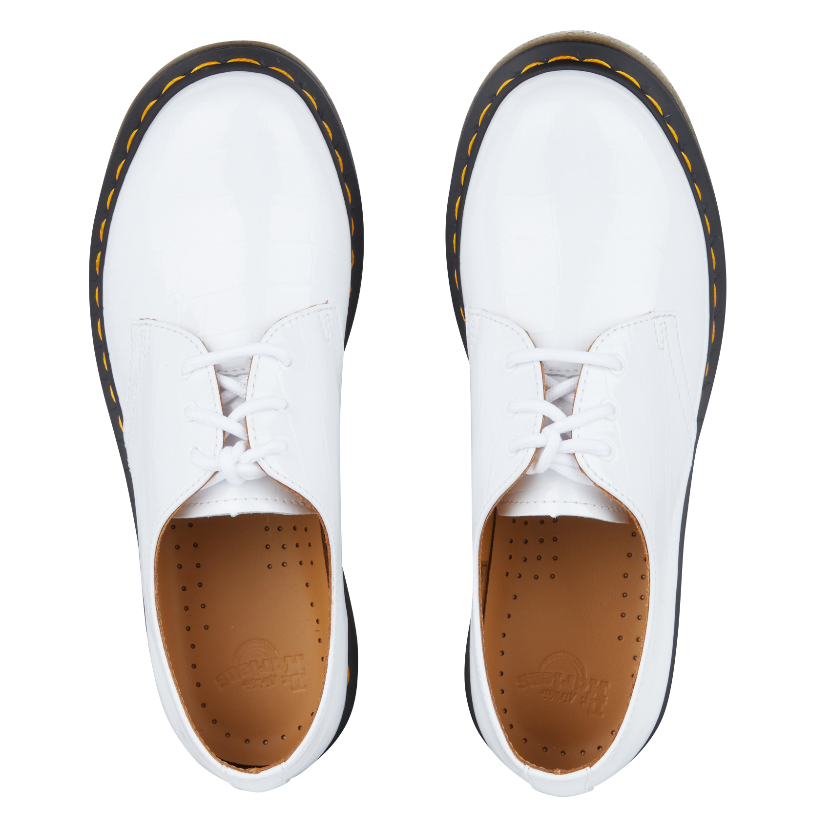1461 - Chaussures en cuir vernis effet croco | Blanc