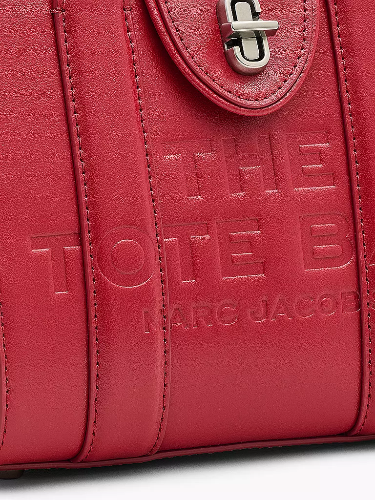 MARC JACOBS Ledertasche - Mini Bag THE TURNLOCK CROSSBODY TOTE dunkelrot