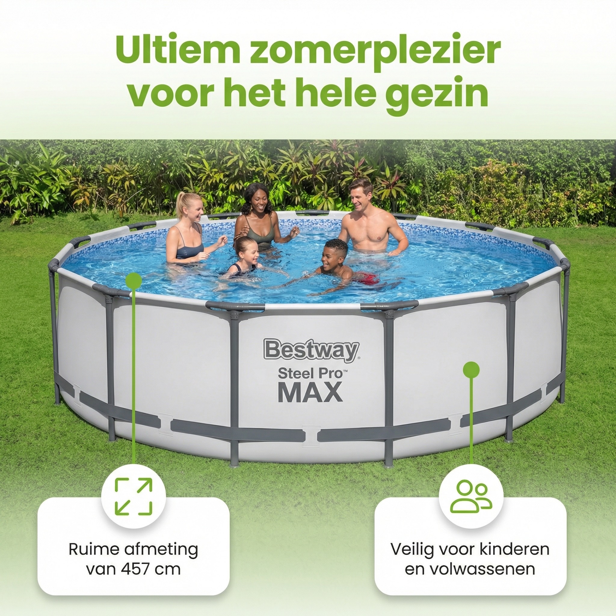 Bestway steel pro max 457x122cm zwembad – 5-delig