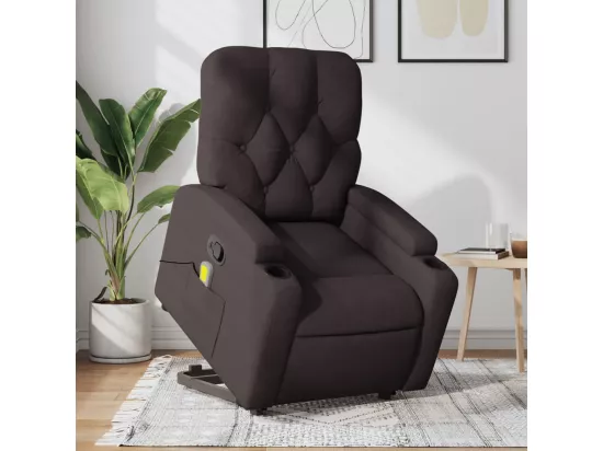 Fauteuil inclinable massant Marron foncé Tissu