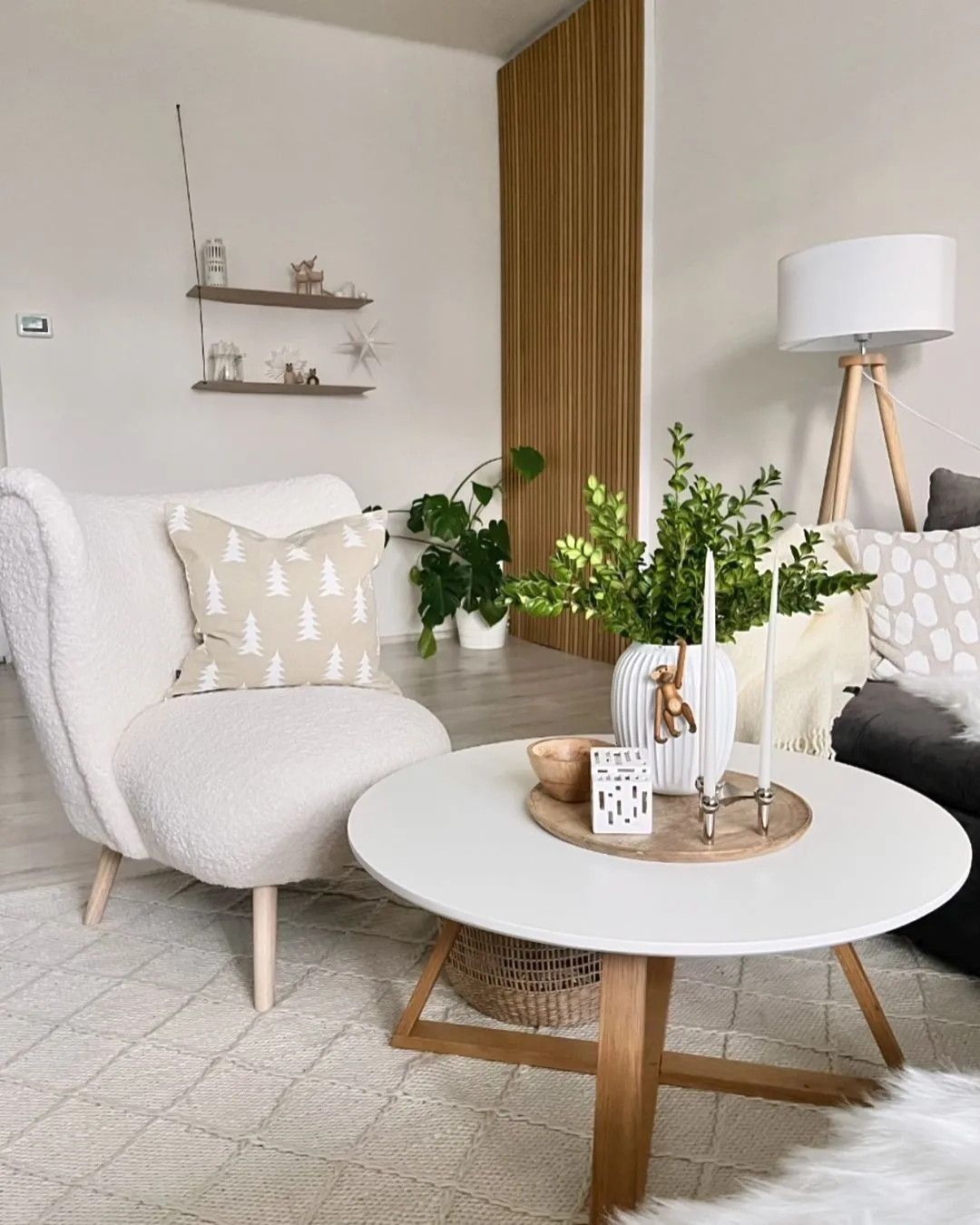 Staande lamp NITRA Eikenhout Wit