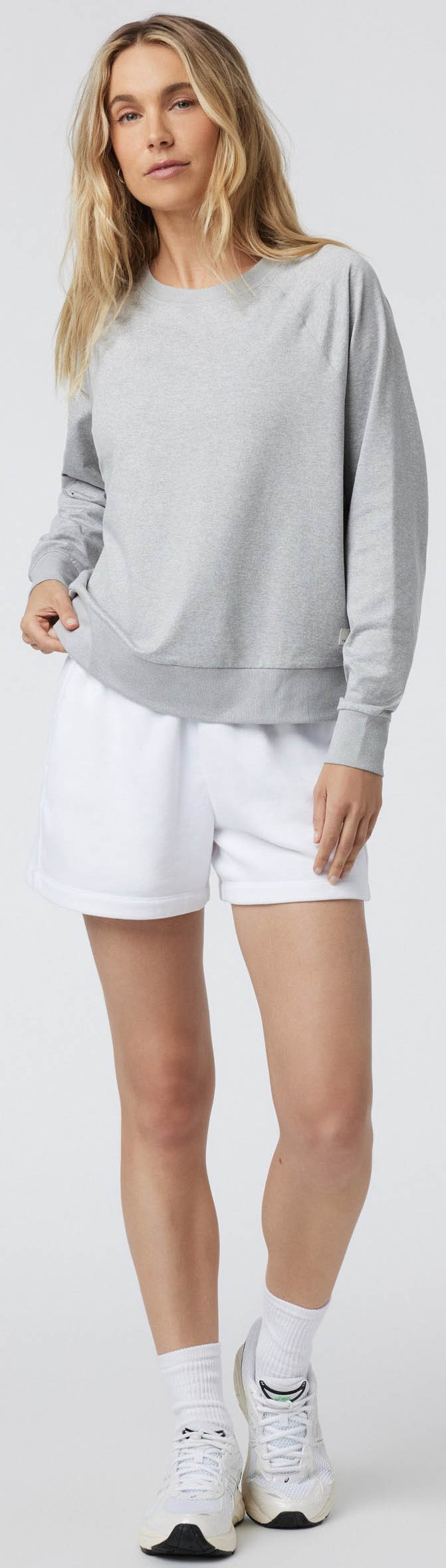 L/S Halo Crew Dame PHG/Pale Grey Heather