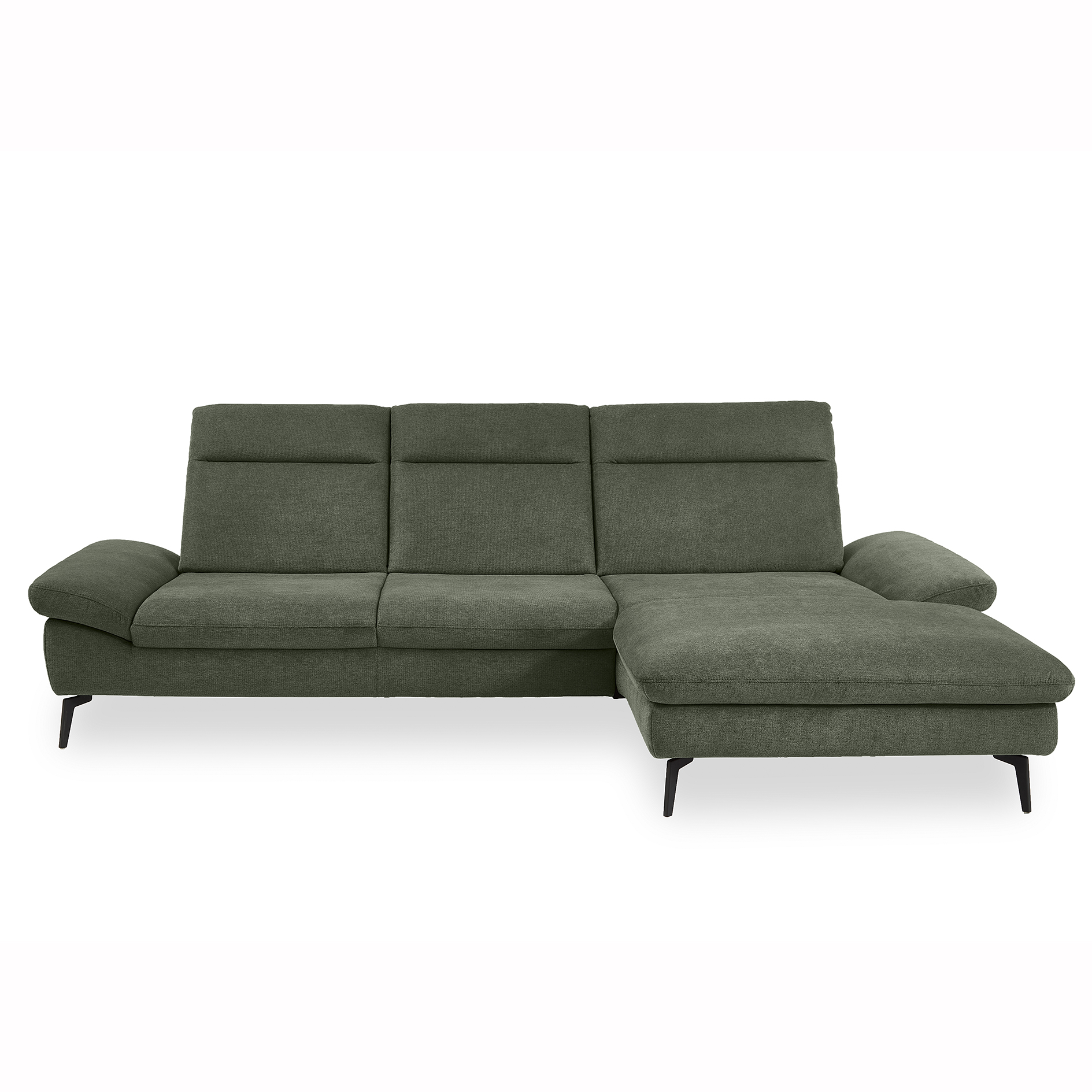 polsterpower Ecksofa - moos - Basismodell - Canapé rechts
