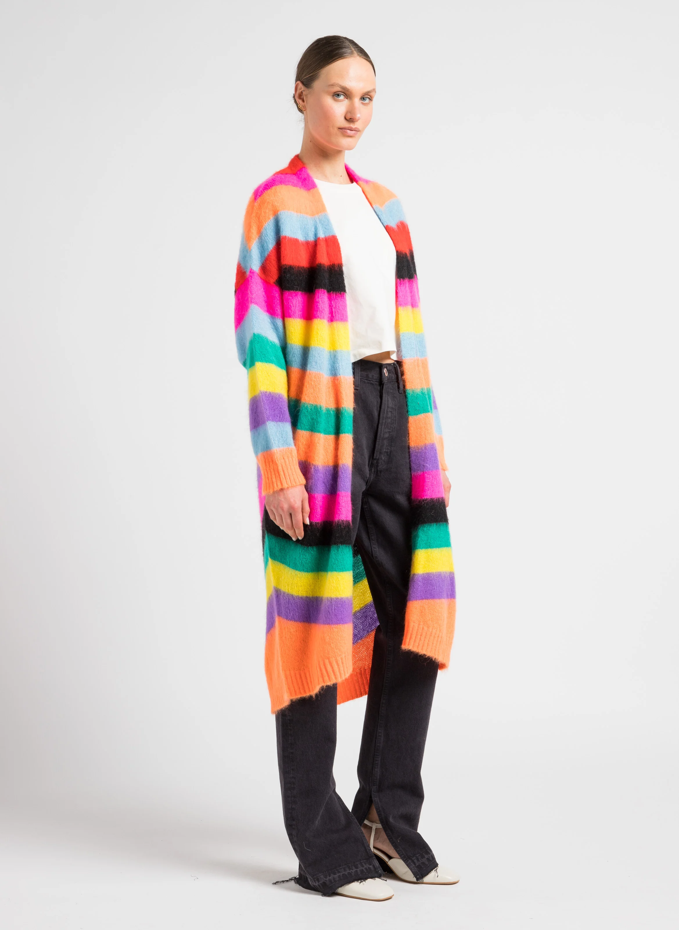 70S HIGH RISE - Jean droit taille haute en coton| Noir