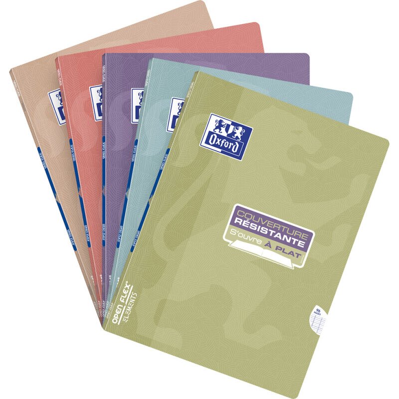 Cahier openflex elements agrafe 240x320 96p endosse seyes 96pages assorti