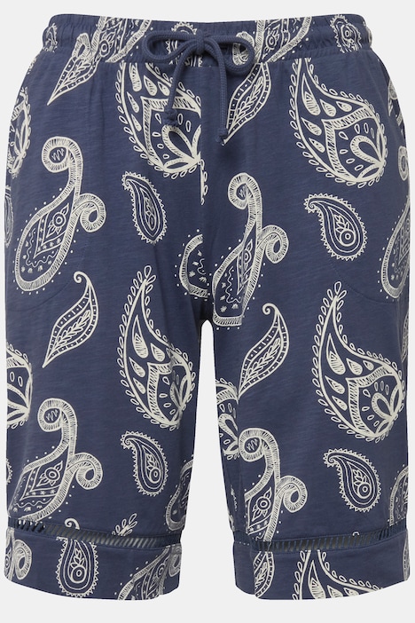 Jersey-Shorts, Paisleymuster, Lochstickerei, Biobaumwolle