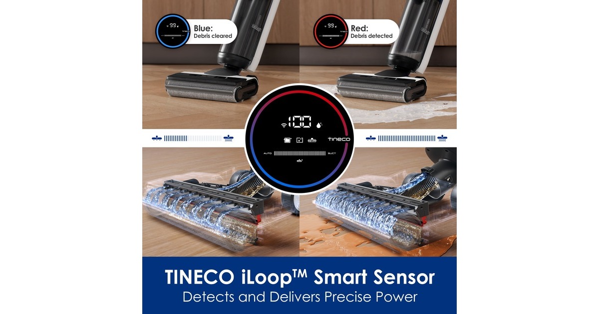 TinecoFloor One S6 Flashdry Pet nat- en droogstofzuiger & vloerreiniger nat- en droogzuiger  (Zwart, Stofzuigen en dweilen | oplaadbaar | iLoop Smart Sensor | FlashDry | app)