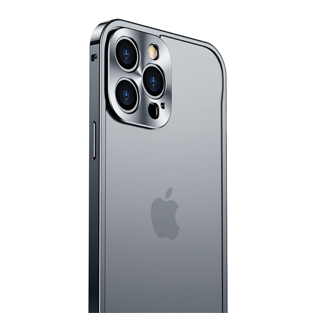 iPhone 12 Magnetische Alu Schutzhülle mit Panzer Glas Backcover   Kameraschutz (Magnet-Technologie) - Blau