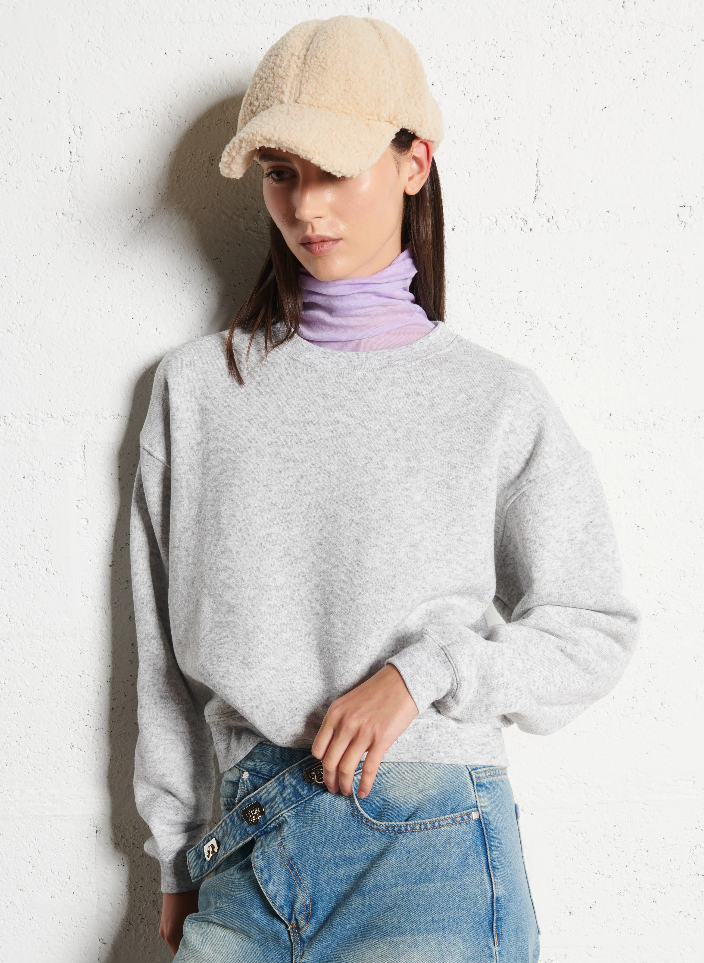 EVONA - Sweat col rond | Gris