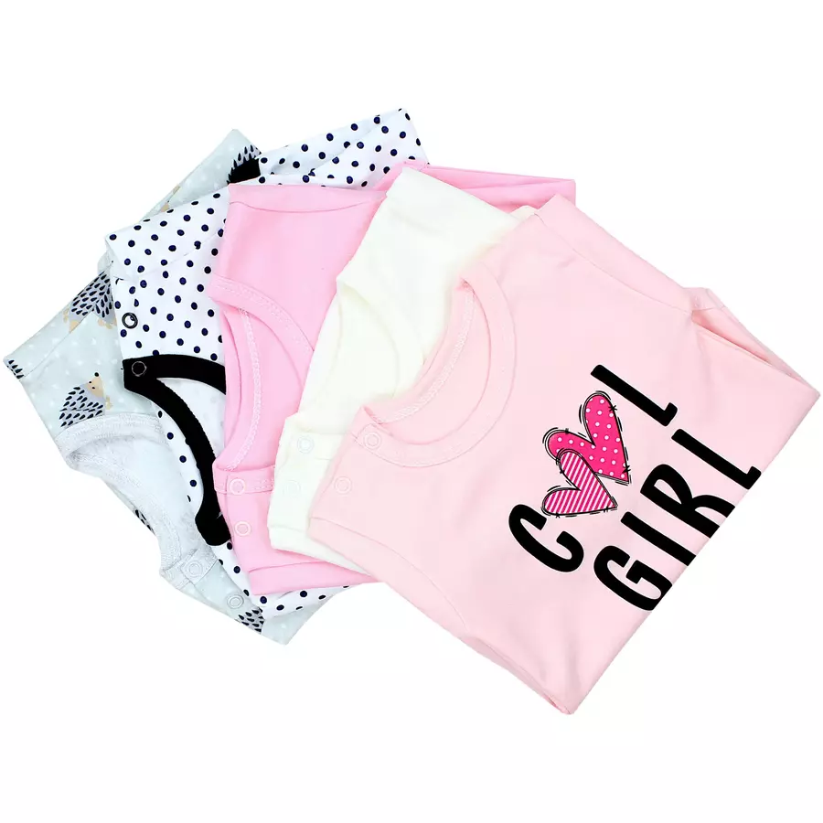 TupTam Mädchen Baby Body Kurzarm 5er Pack apricot