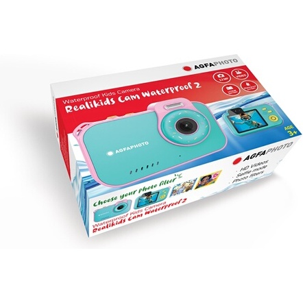 Appareil photo compact Agfaphoto Realikids Waterproof 2, enfant etanche avec grand ecran et capteur 5Megapixels