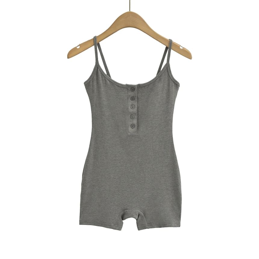 Reknovine - Spaghettiband Henley Effen Romper