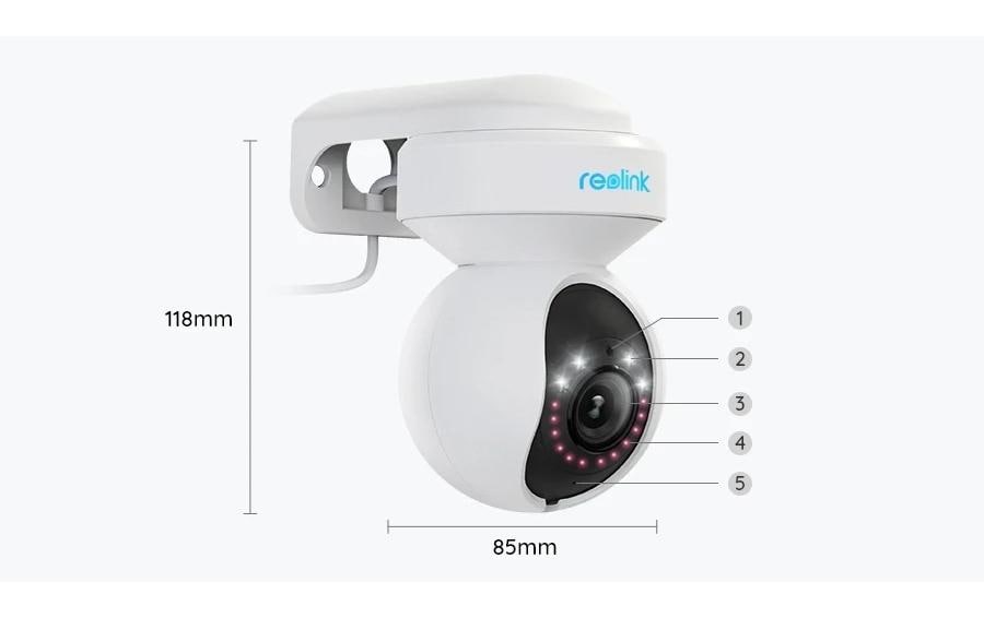 Netzwerkkamera E540 Weiss<br>Wetterfeste WLAN PTZ-Überwachungskamera mit smarter Erkennung & Spotlight