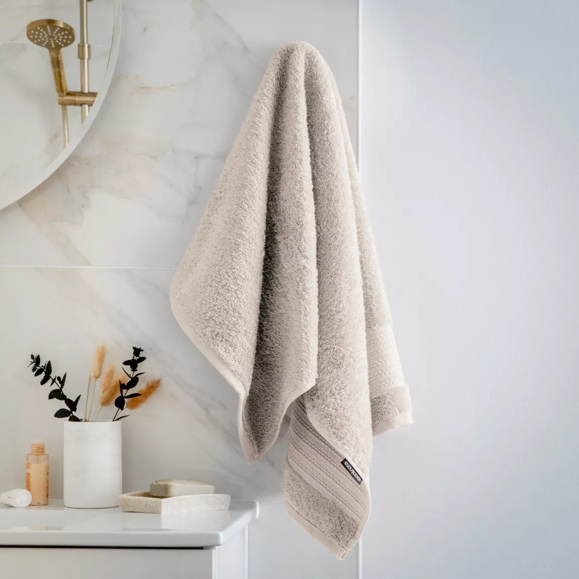 Serviette de bain coton bio (50 x 90 cm) Méline Beige pampa