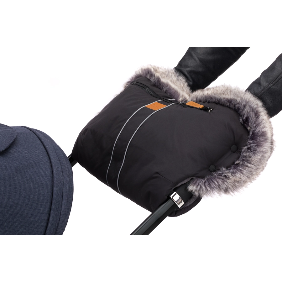 fillikid Händewärmer Halifax mit Pelz schwarz