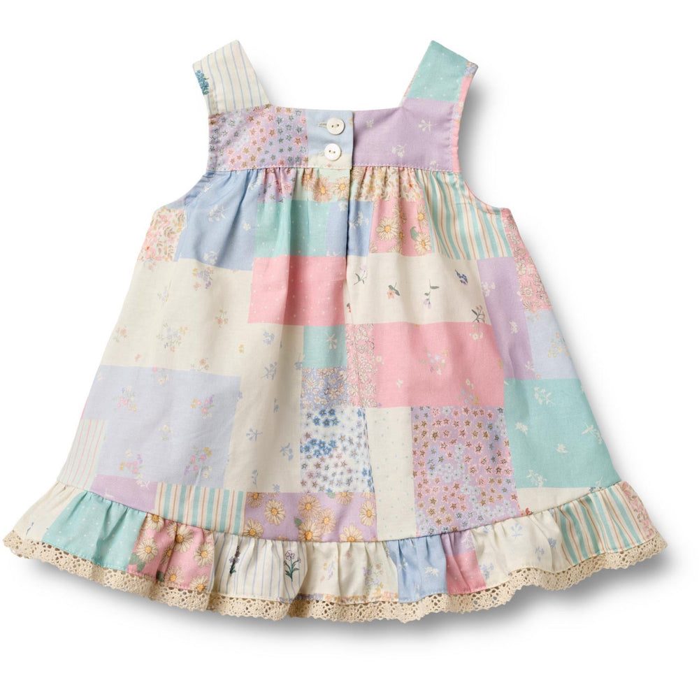 Køb Wheat Patchwork Flowers Kjole Ruffle Ayla