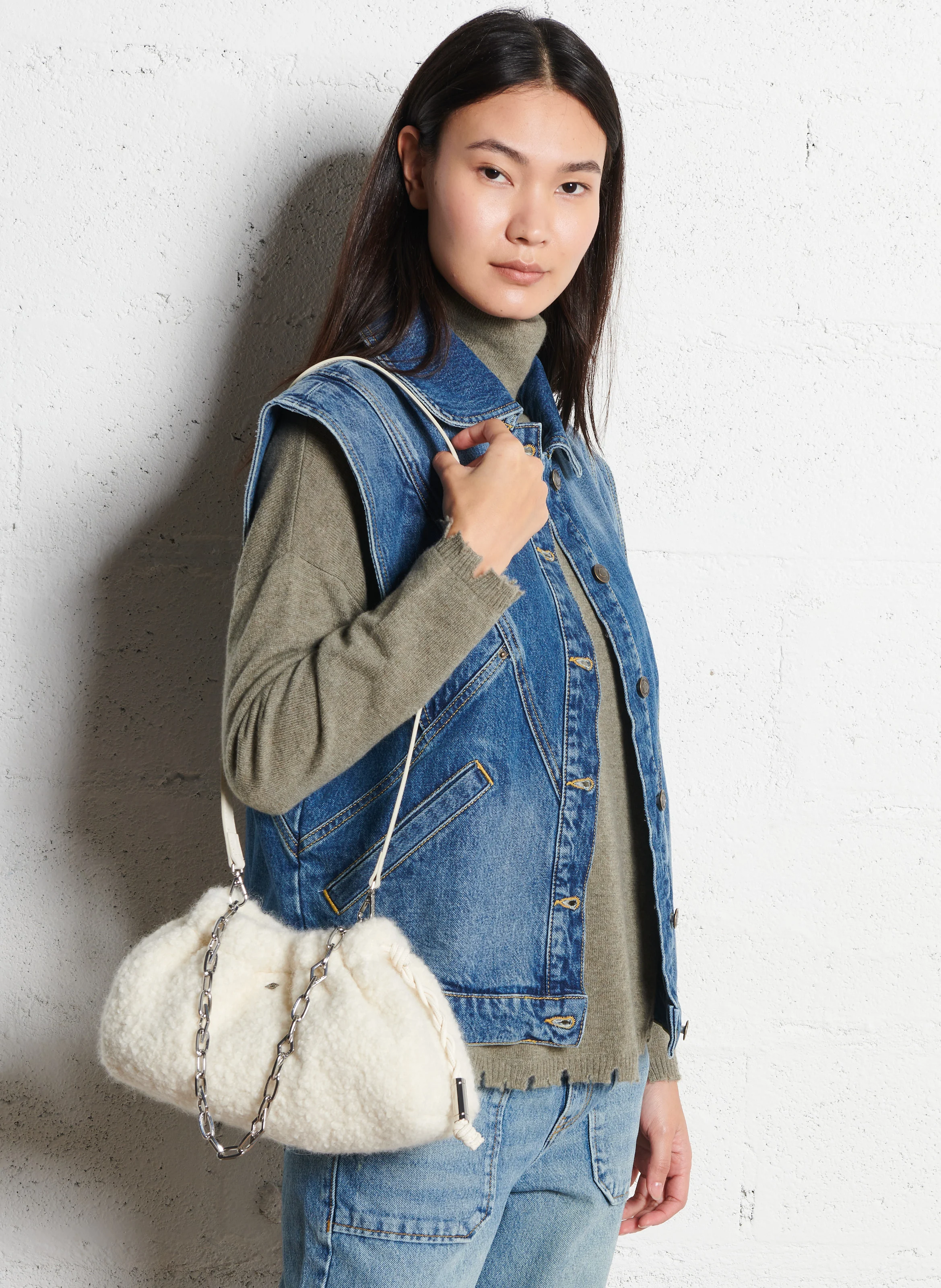 JUNE - Sac à main en fourrure | Beige